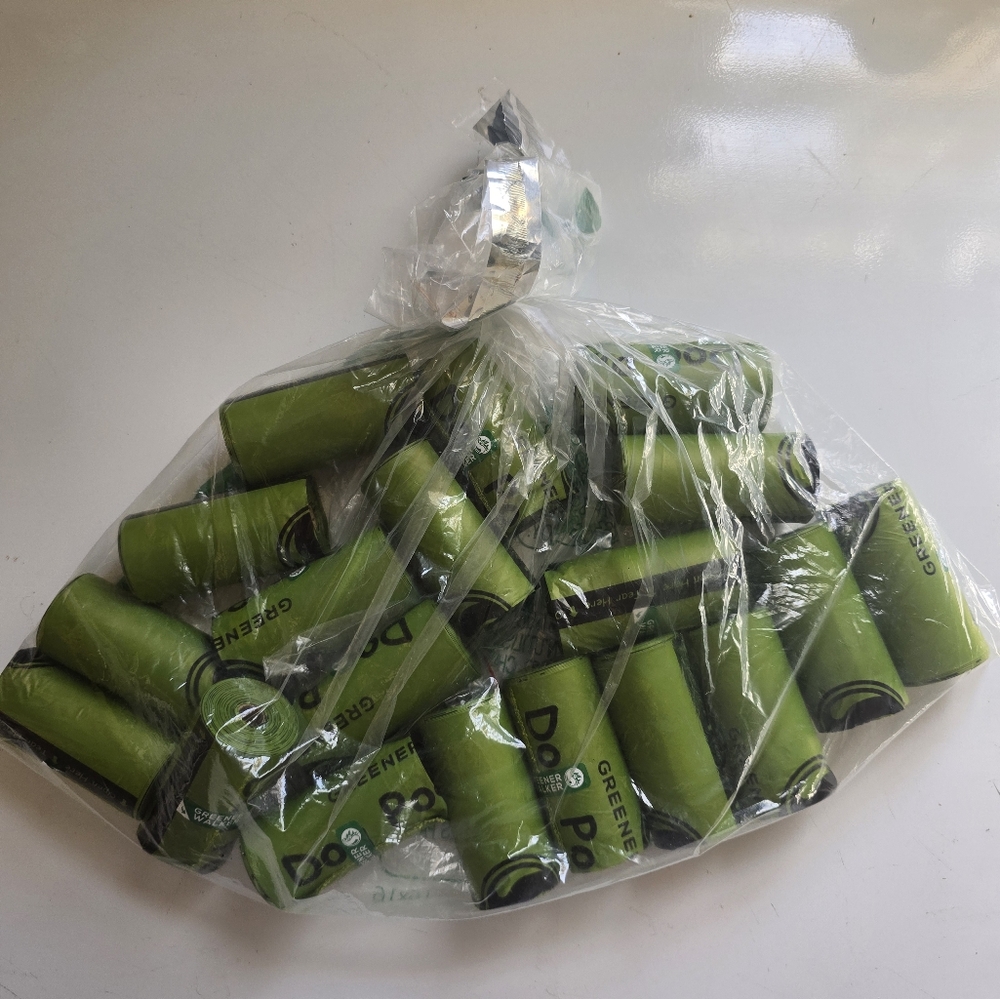 19 Rolls Green Dog Waste Bags